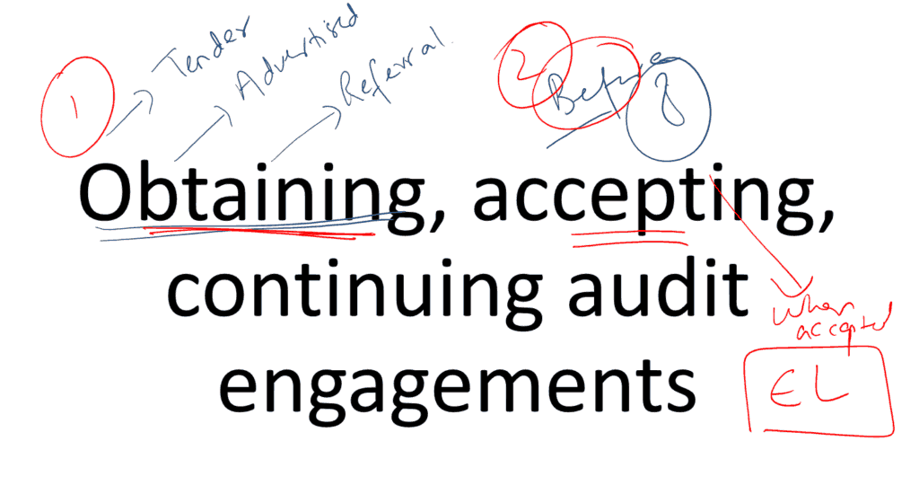 Obtaining, accepting, continuing audit engagements